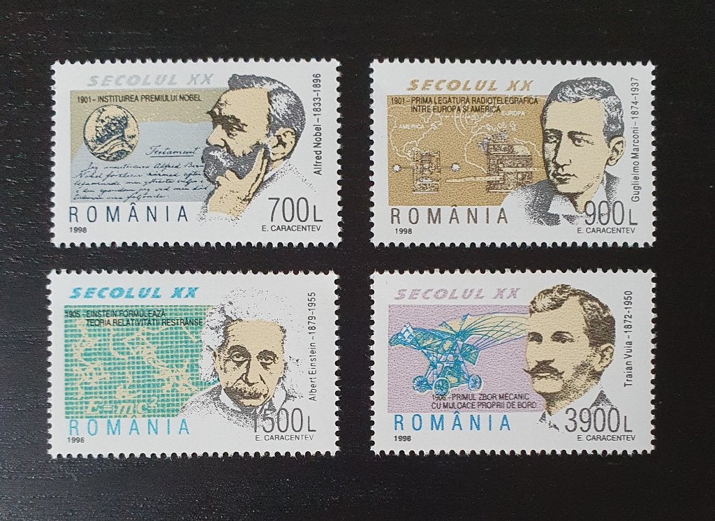 Roemenie 1998 Einstein Marconi Nobel Michel 5299-5302 pf, Postzegels en Munten, Verzenden, Overige landen, Postfris