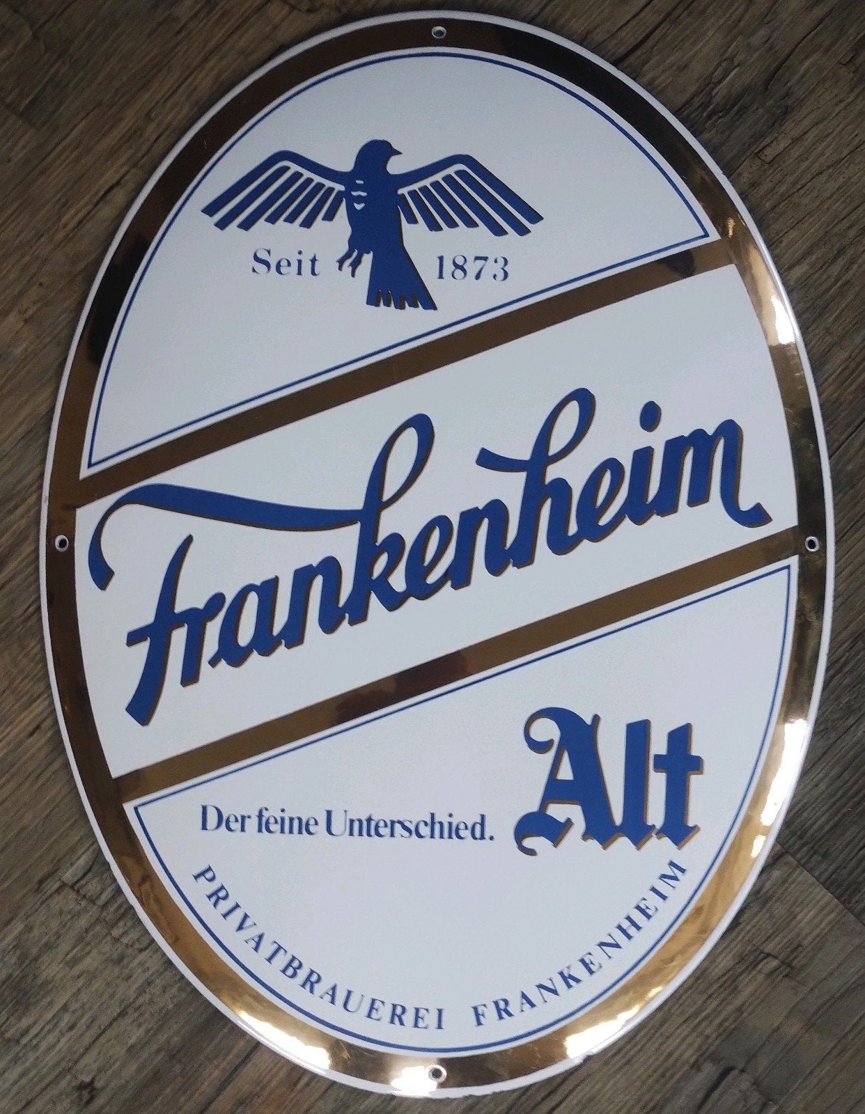 Frankenheim bier emaille reclamebord, Ophalen of Verzenden, Zo goed als nieuw, Reclamebord, Plaat of Schild, Overige merken