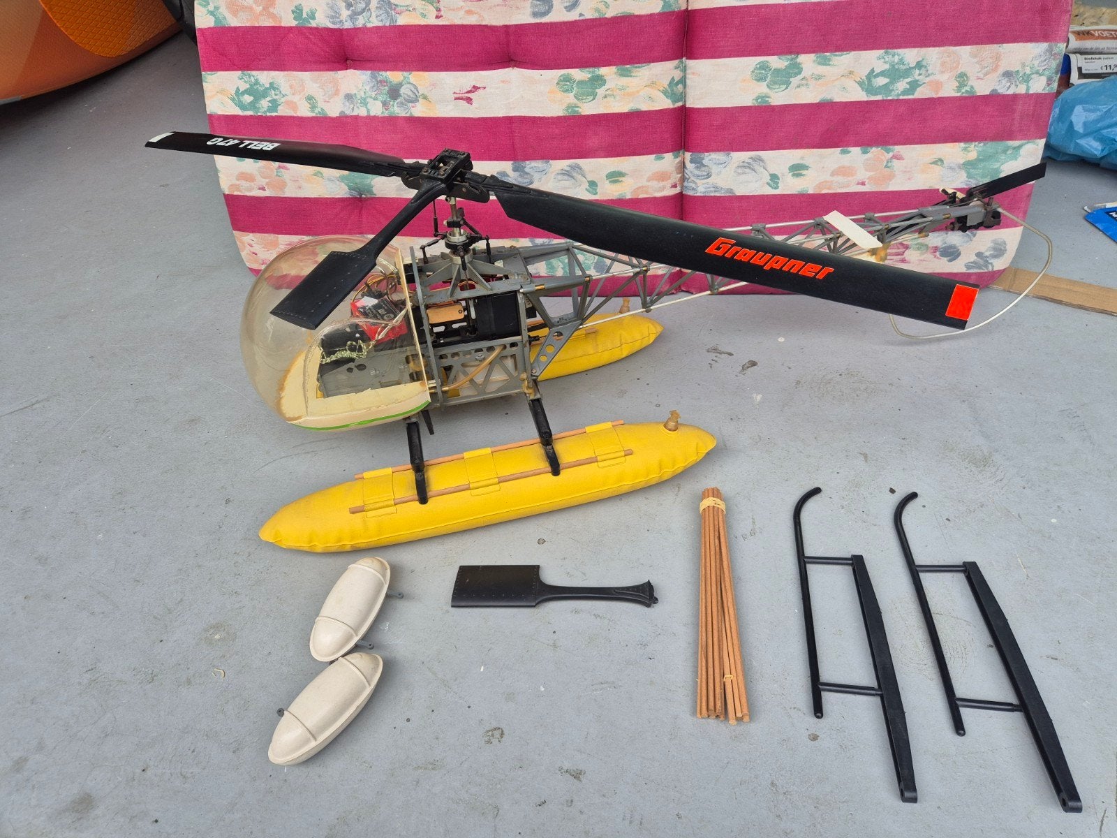 Vintage graupner bell 47G rc helicopter ZELDZAAM, Ophalen of Verzenden, Gebruikt, Nitro