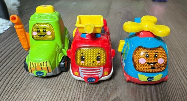 VTech Toet Toet Auto's set: brandweer, tractor en helikopter, Ophalen of Verzenden, Gebruikt