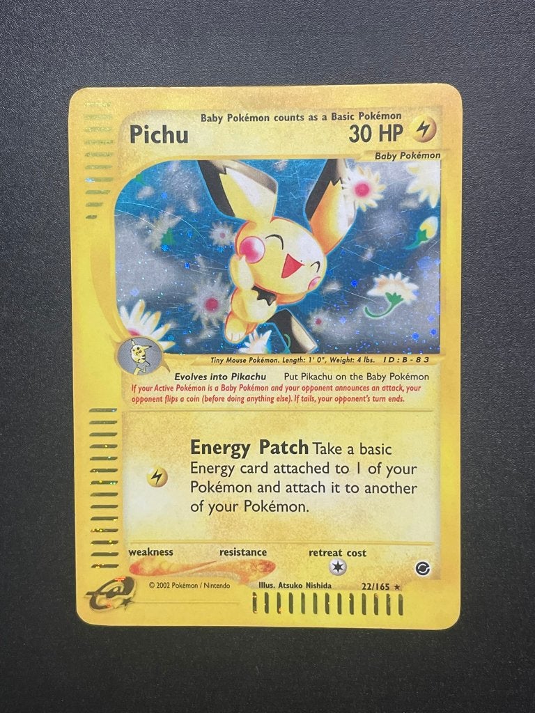 Pichu 22/165 met swirl, Expedition base set, Hobby en Vrije tijd, Verzamelkaartspellen | Pokémon, Ophalen of Verzenden, Zo goed als nieuw