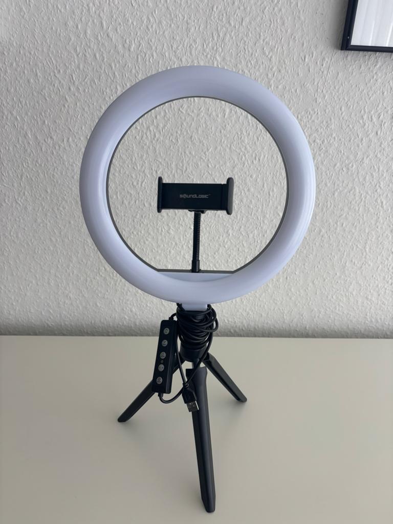 Ringlamp met statief en telefoonhouder, Ophalen of Verzenden, Zo goed als nieuw