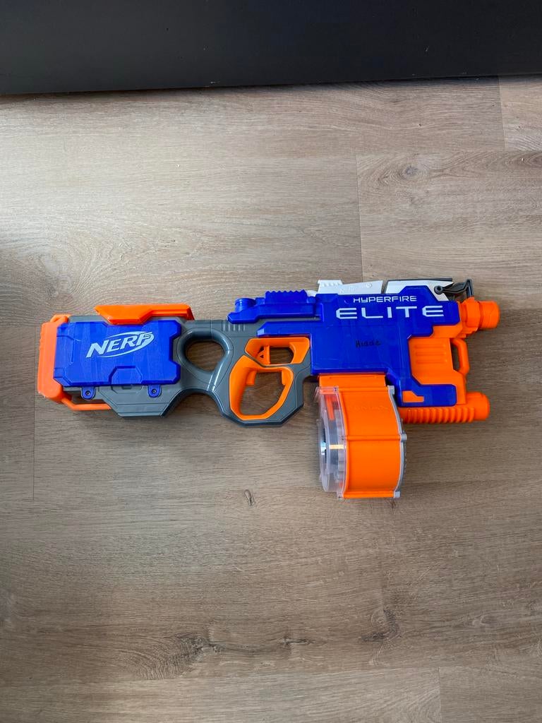 Nerf Hyperfire Elite Blaster met magazijn, Ophalen, Gebruikt