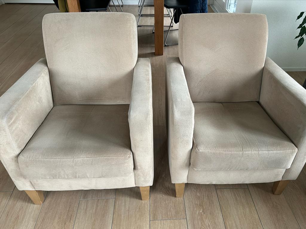 2 comfortabele fauteuils - 70x85x80 cm, Ophalen, Zo goed als nieuw, 75 tot 100 cm, 50 tot 75 cm