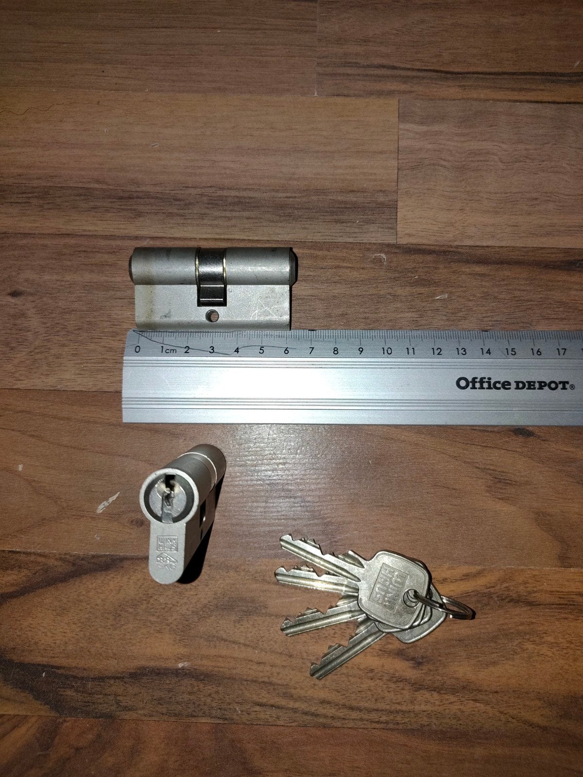 2xWinkhaus 30/30 cilinderslot skg2 gelijksluitend +4sleutels, Ophalen of Verzenden, Gebruikt, Koper of Messing, Slot