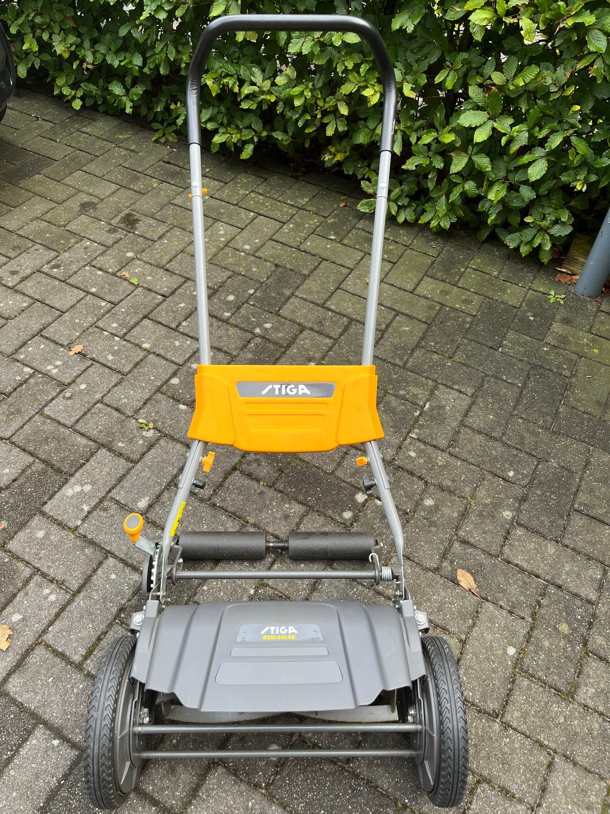 Stiga SCM 440 FS handgrasmaaier, Tuin en Terras, Grasmaaiers, Ophalen, Gebruikt, Handgrasmaaier, Opvangbak