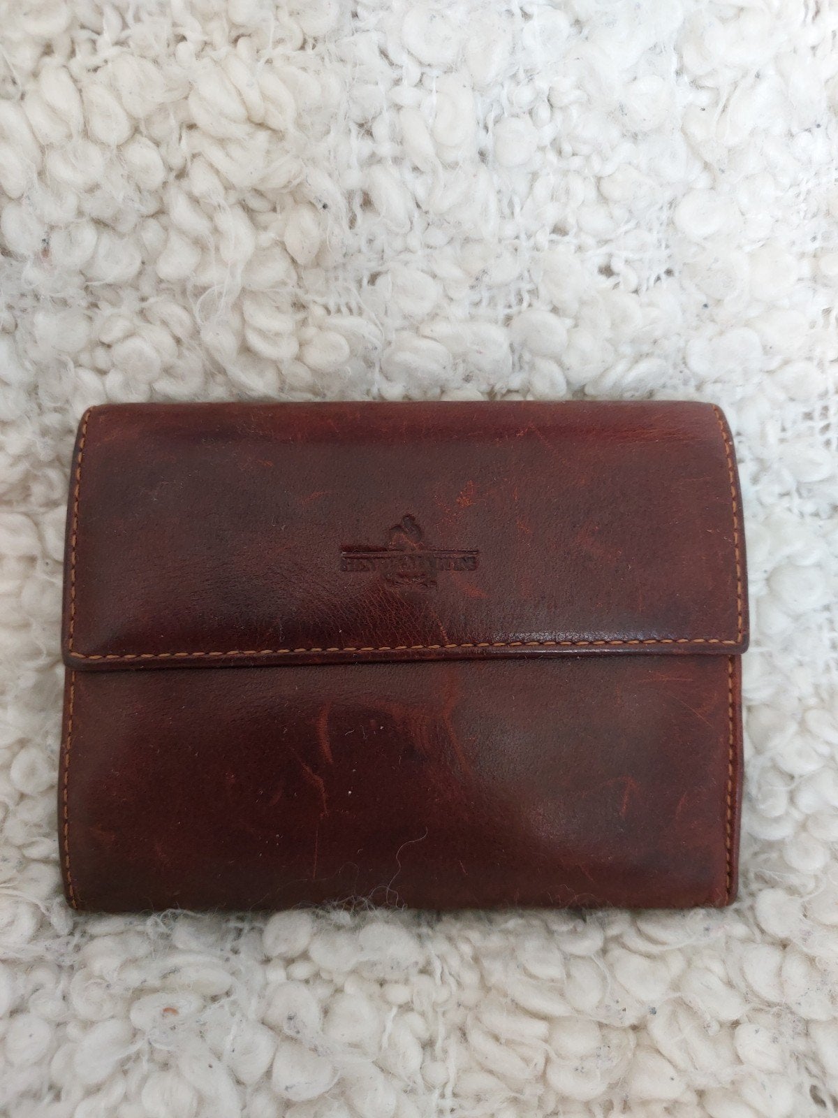 Stoere leren portemonnee van Henri Martin 15.5x10 cm, Sieraden, Tassen en Uiterlijk, Portemonnees, Ophalen of Verzenden, Gebruikt