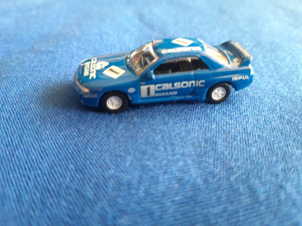 Nissan Skyline GT-R 30 blauw - schaal 1:100 -        UNIEK !, Ophalen of Verzenden, Zo goed als nieuw, Auto