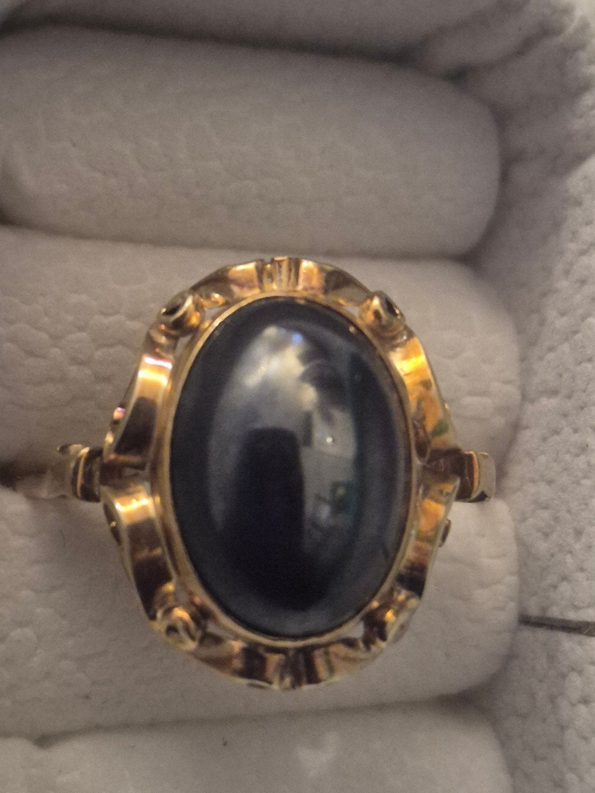 Hematiet ring 585, Ophalen of Verzenden, Zo goed als nieuw, 17 tot 18, Dame