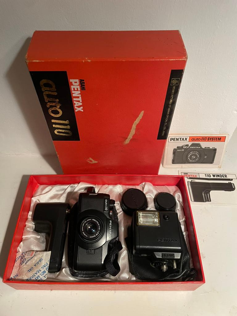 Pentax auto 110 set, Audio, Tv en Foto, Fotocamera's Analoog, Ophalen of Verzenden, Gebruikt, Spiegelreflex, Pentax
