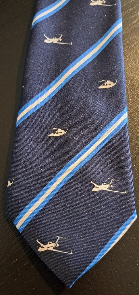 KLM stropdas Helikopters blauw-wit gestreept, Ophalen of Verzenden, Nieuw, Gebruiksvoorwerp