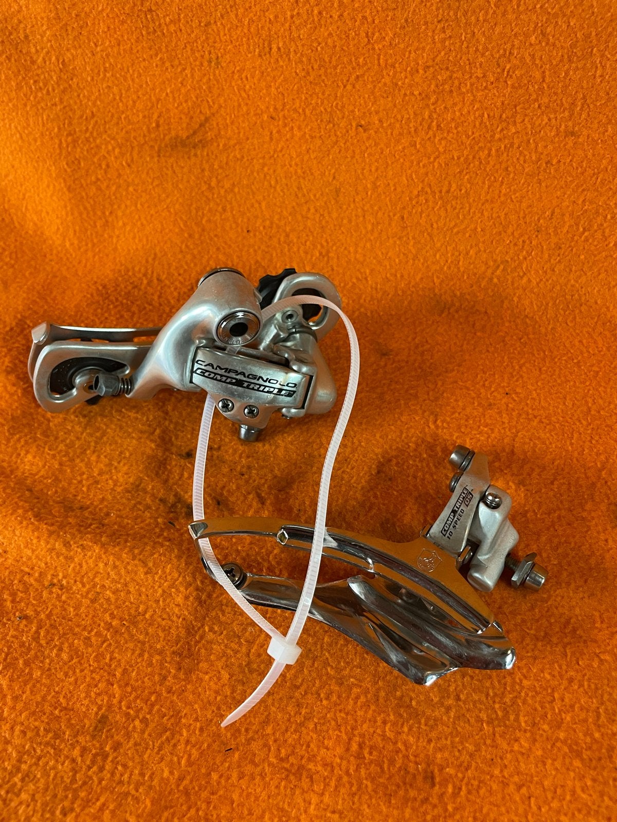 Campagnolo Comp Triple 10 Speed Derailleur Set racefiets, Fietsen en Brommers, Fietsonderdelen, Gebruikt, Verzenden, Derailleur of Ketting