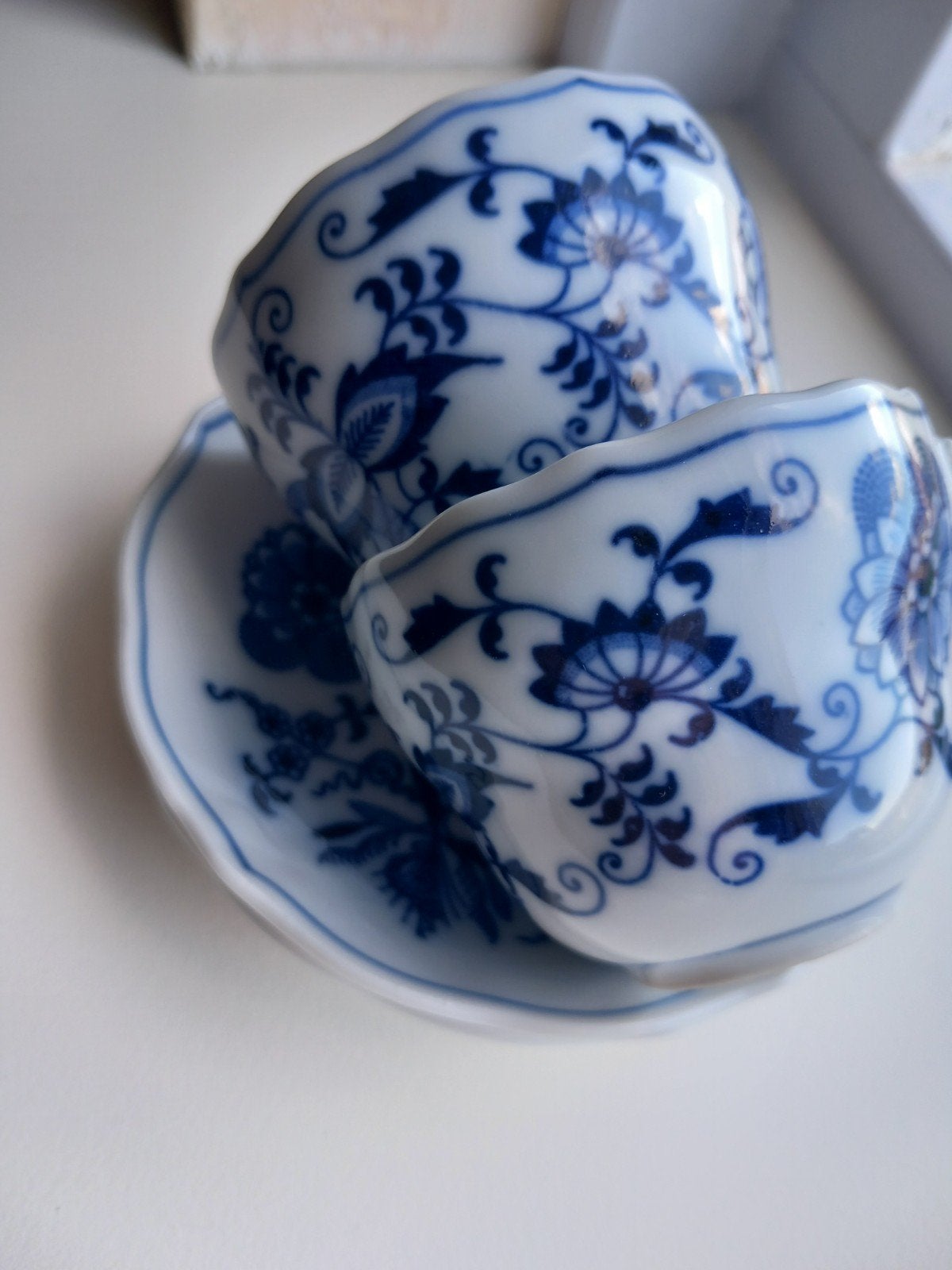 2x Vintage koffiekopjes van BlueDanube, Antiek en Kunst, Ophalen of Verzenden