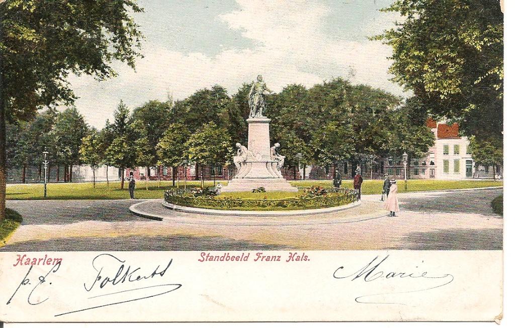 Haarlem Standbeeld Franz Hals., Ophalen of Verzenden, Voor 1920, Gelopen, Noord-Holland