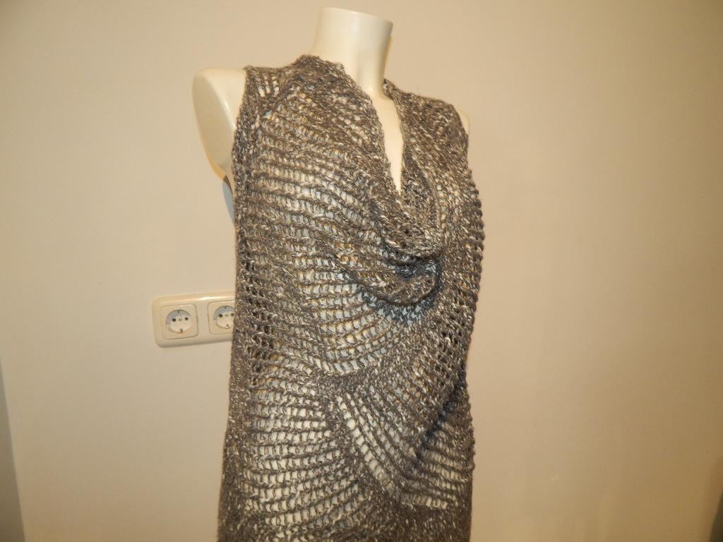 Sarah Pacini vintage top tuniek los vallende hals One size, Bruin, Verzenden, Sarah Pacini, Maat 42/44 (L)