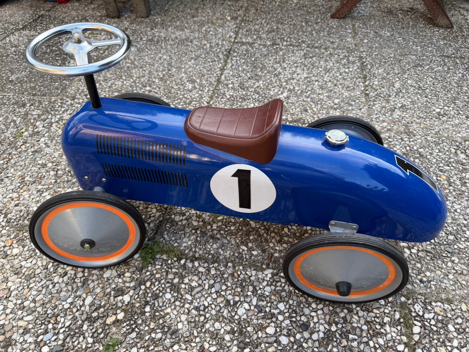 Retro Roller loopauto donkerblauw, Ophalen, Zo goed als nieuw