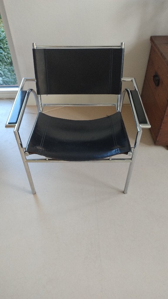 Fauteuil Gerard Vollenbrock voor Leolux (4735), Ophalen, Gebruikt, 75 tot 100 cm, Leer