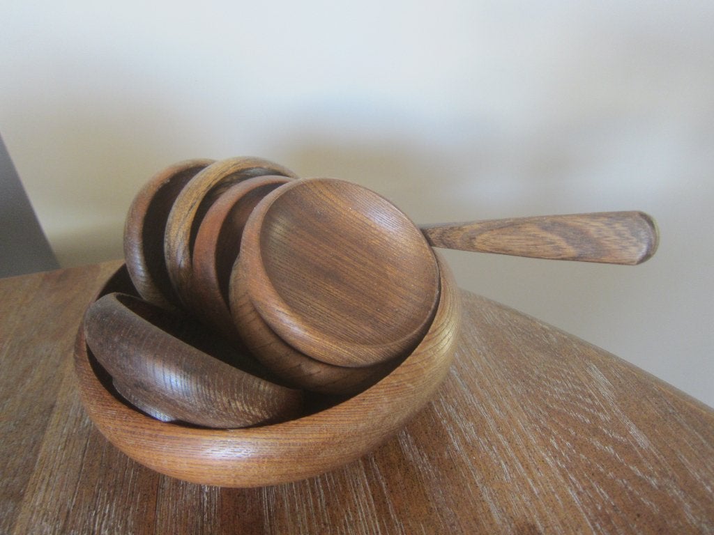 SET vintage nostalgische houten pindabakjes schaaltjes, Ophalen of Verzenden, Huis en Inrichting