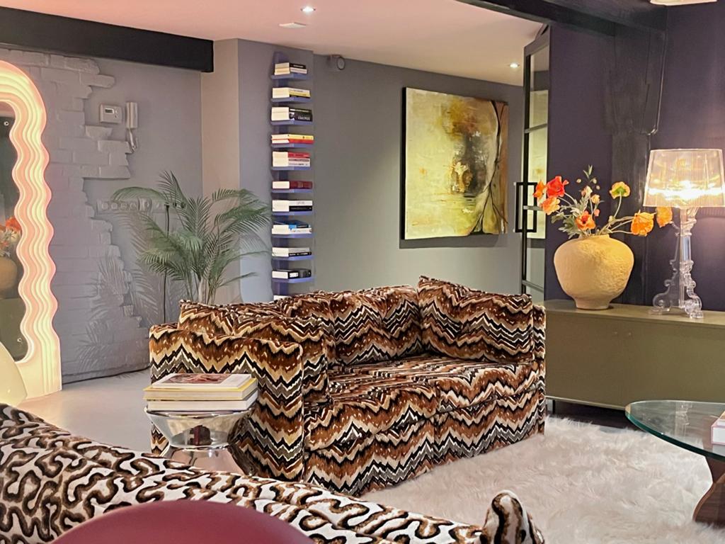 Unieke vintage 2-zitsbank ‘Missoni-stijl’, Huis en Inrichting, Ophalen