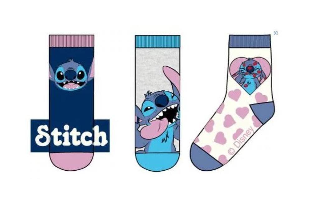 Stitch Sokken - 3 paar - Disney - Maat 23/26 - 27/30, Stitch, Meisje, Nieuw, Ophalen of Verzenden