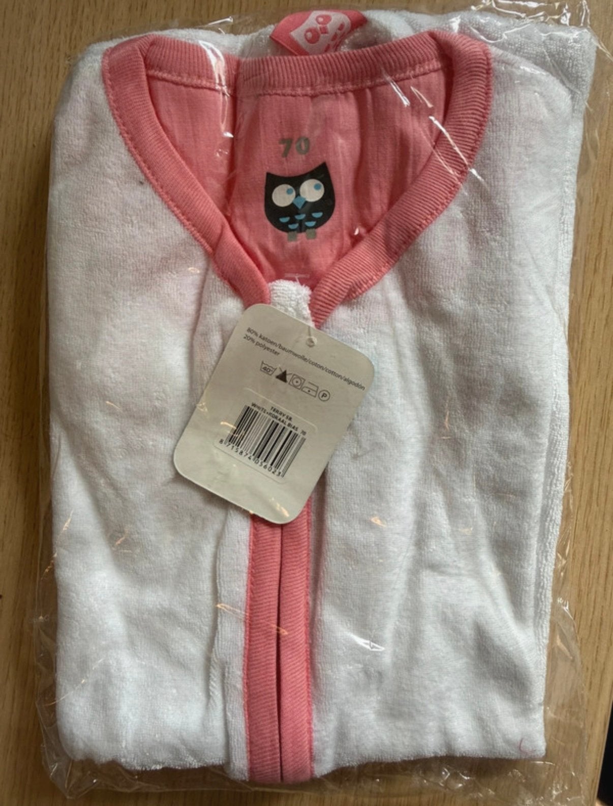Nieuwe badstof slaapzak 70cm, 70 cm, Nieuw, Ophalen of Verzenden, Roze