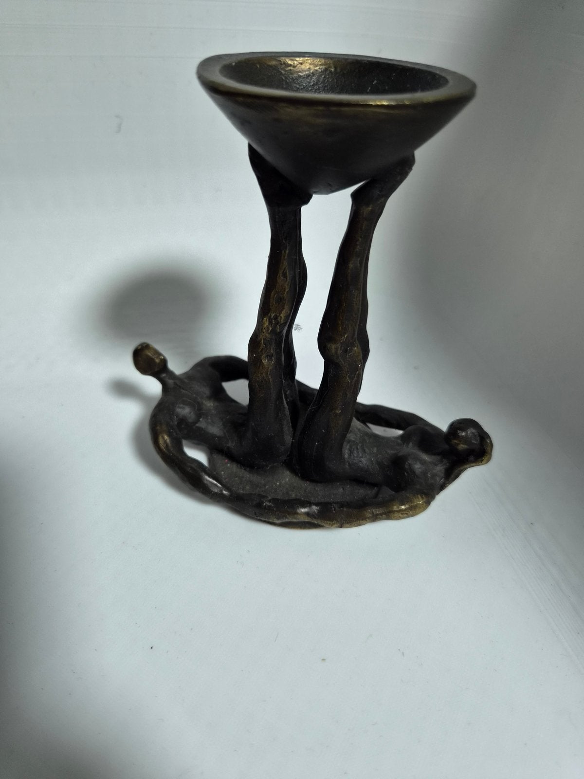Bronzen beeldje 'Samen Sterk' - Abstracte kunst, Minder dan 20 cm, Ophalen of Verzenden, Beeld, Abstract