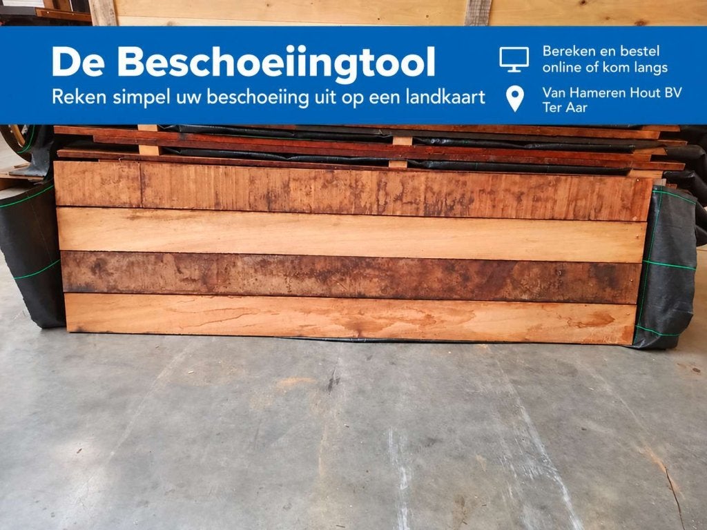 Hardhouten beschoeiing | Bereken & bestel complete set, Nieuw