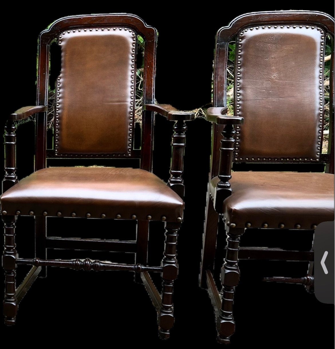 4 Engelse lederen eetkamerstoelen, Ophalen of Verzenden
