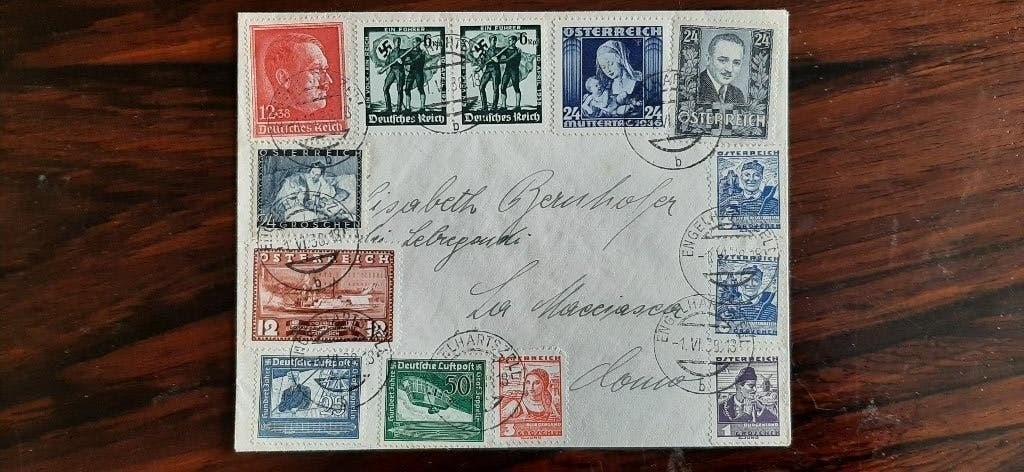 Duits-Rijk. Anschlus Oostenrijk 1938. Zeppelinfarht., Ophalen of Verzenden, Duitse Keizerrijk, Gestempeld