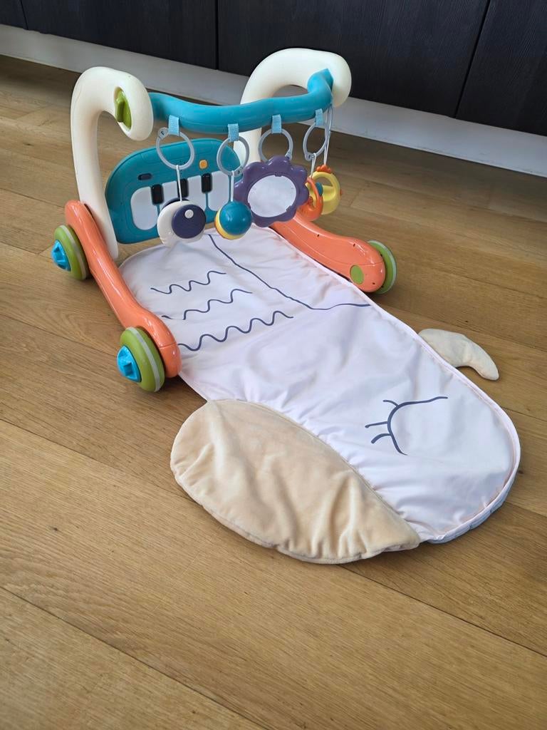 Eco Toys Oranje 3-in-1 Speelkleed en Loopwagen, Ophalen, Zo goed als nieuw, Babygym, Met licht