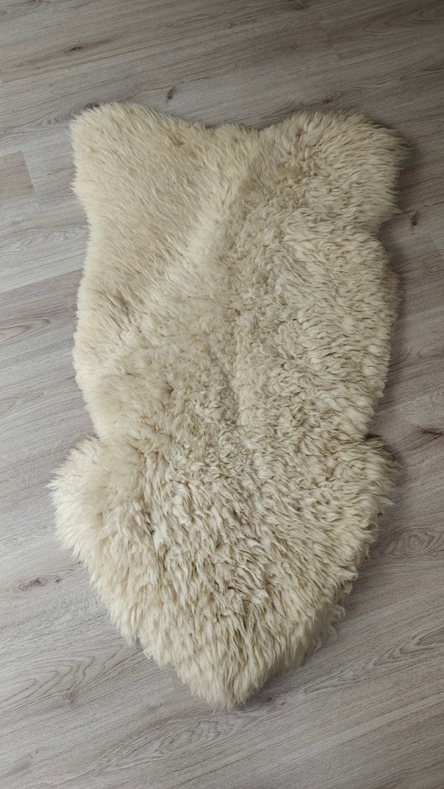 Echte schapenvacht vloerkleed - Crème/Wit, Ophalen, 100 tot 150 cm, 50 tot 100 cm, Zo goed als nieuw