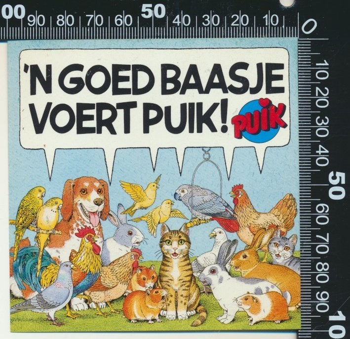 Sticker: Puik - Een goed baasje voert Puik, Ophalen of Verzenden, Zo goed als nieuw, Dier en Natuur
