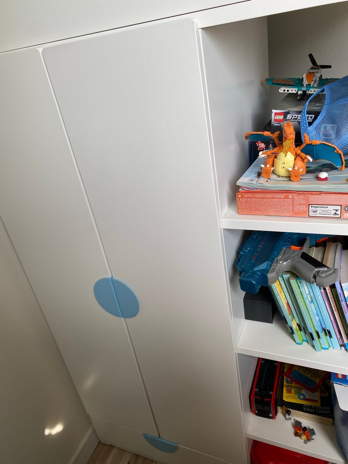 Ikea hoogslaper met bureau, kast en opbergplanken, Ophalen, 85 tot 100 cm, Gebruikt, Hoogslaper of Stapelbed