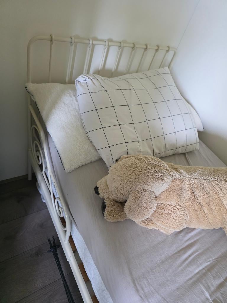 Meegroei bed, Ophalen, Overige materialen, Eenpersoons, Wit