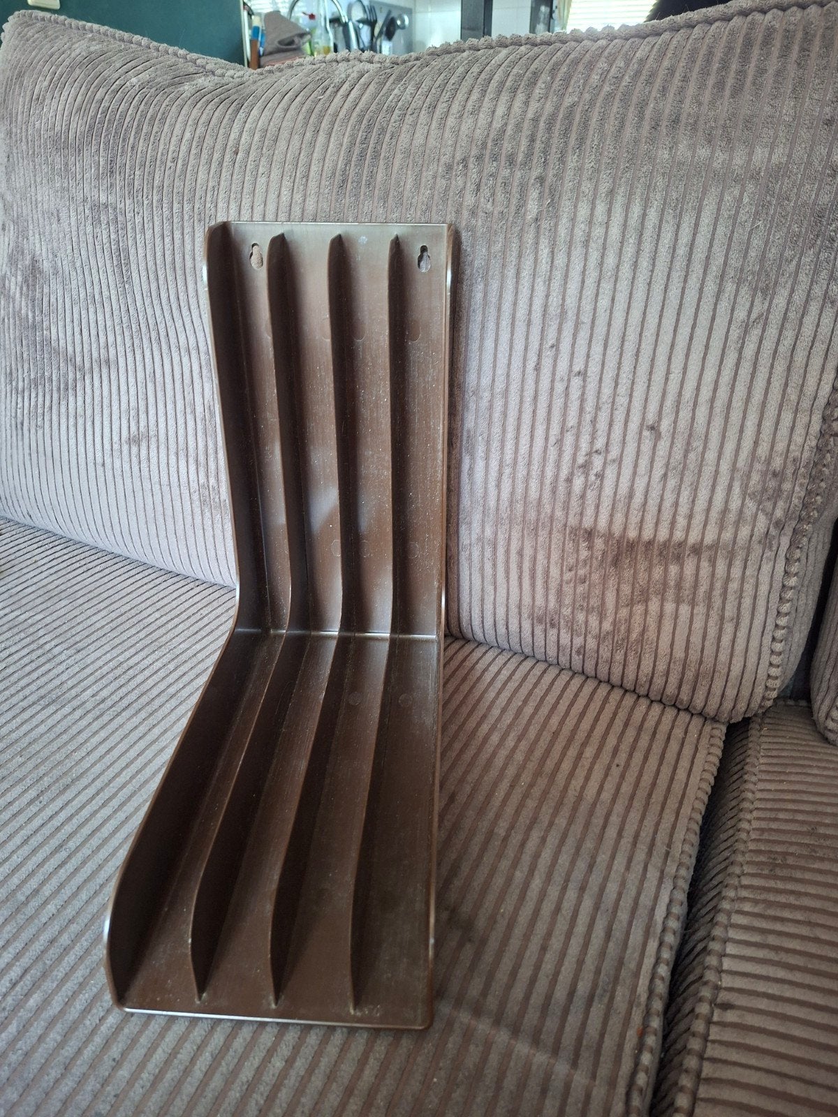 Vintage Discofoon platenrek - bruin plastic, Ophalen