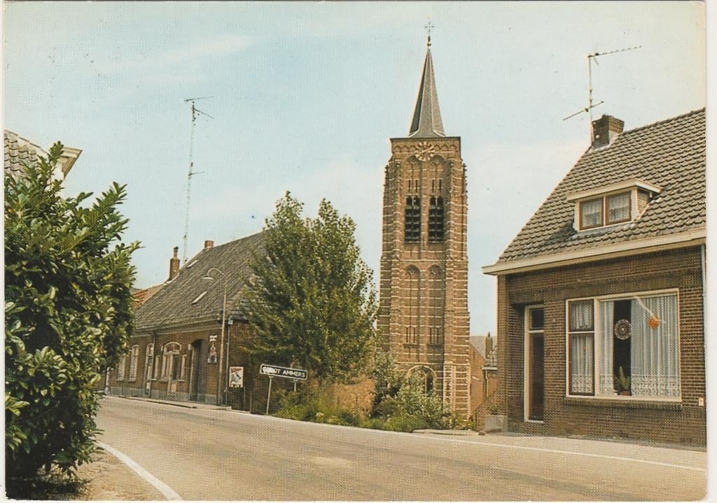 GROOT AMMERS Ned. Herv. Kerk met Plaatsnaambord, Verzamelen, Ansichtkaarten | Nederland, Verzenden, 1980 tot heden, Gelopen, Zuid-Holland