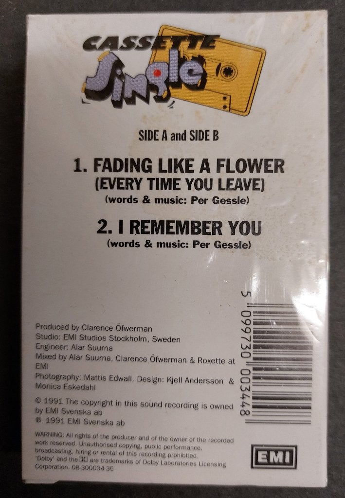 Roxette CASSETTE SINGLE Nederlands GESEALED Fading like a..., Cd's en Dvd's, Cassettebandjes, Verzenden, 1 bandje, NvT, Origineel