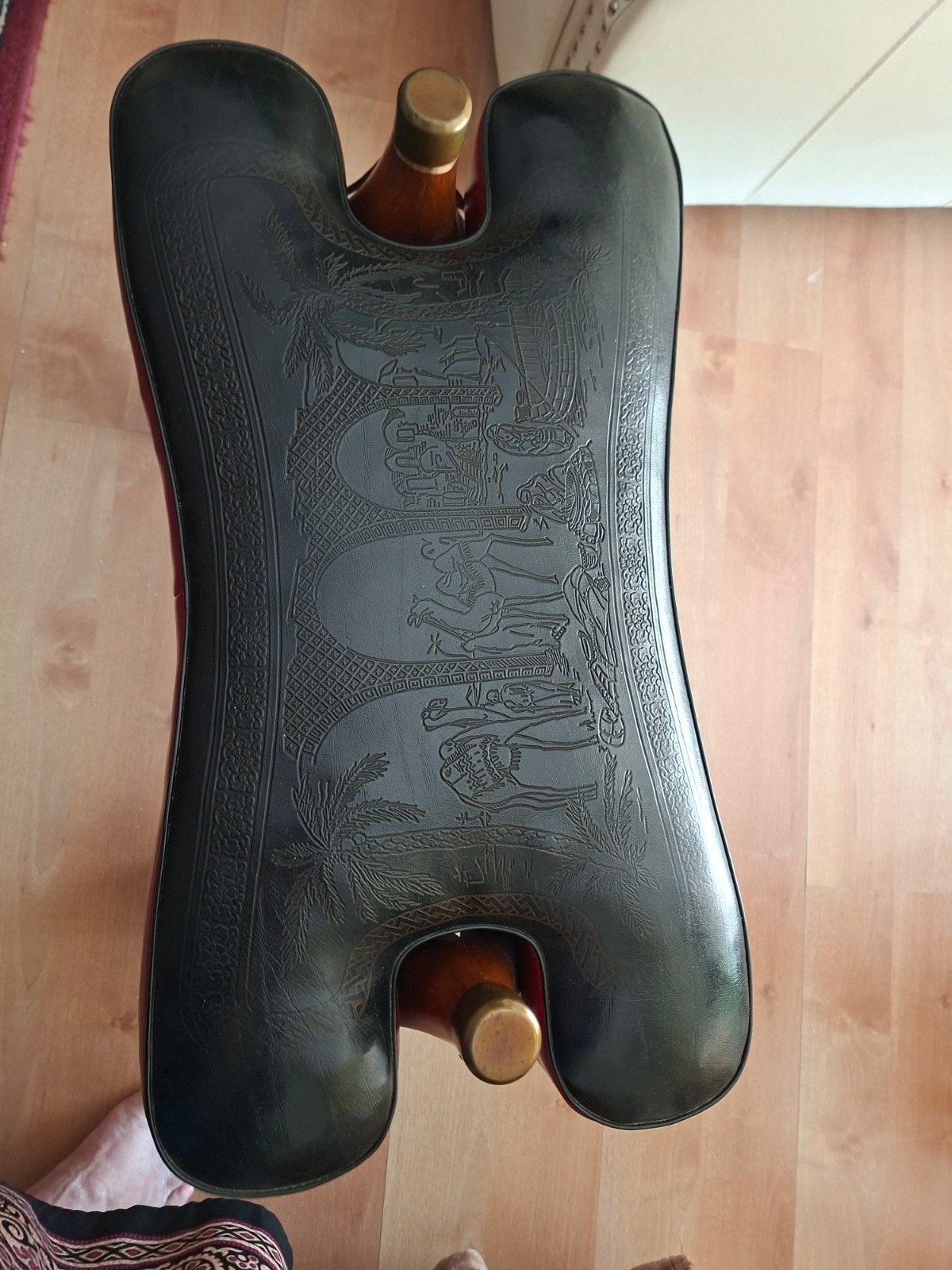 Vintage Kamelzadel Kruk - Uniek Egyptisch Design, Ophalen