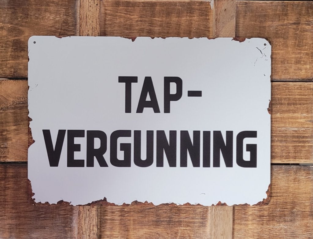 Tap Vergunning reclamebord van metaal wandbord decoratie, Info@deconoord.nl, Deco Noord, Nieuw, Ophalen of Verzenden