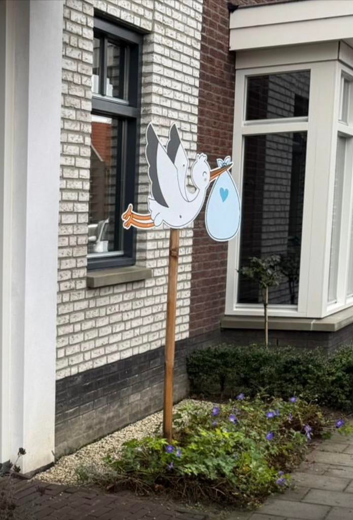 Geboortebord ooievaar, Ophalen, Zo goed als nieuw