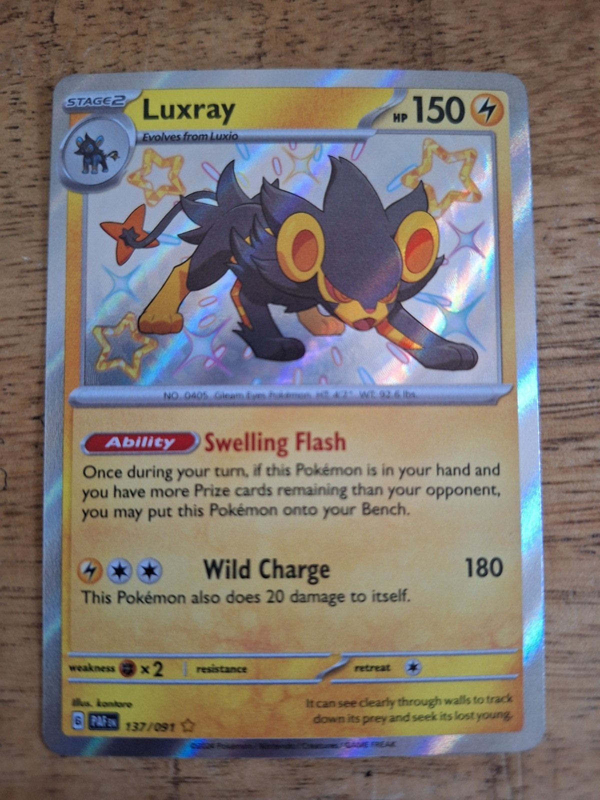 Luxray Pokémon kaart  shiny, Ophalen of Verzenden, Zo goed als nieuw