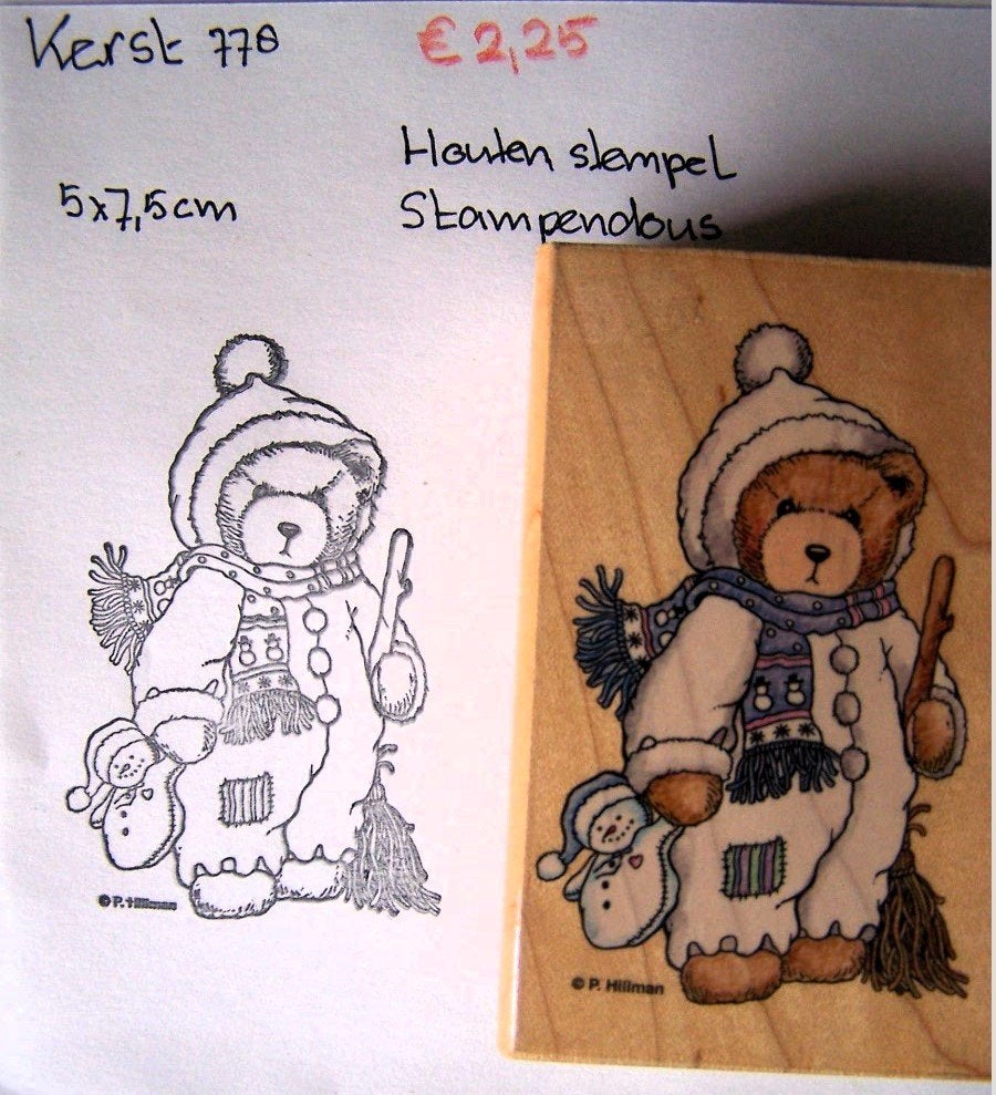 Kerst 778 Houten stempel, Hobby en Vrije tijd, Ophalen of Verzenden, Gebruikt, Houten stempel