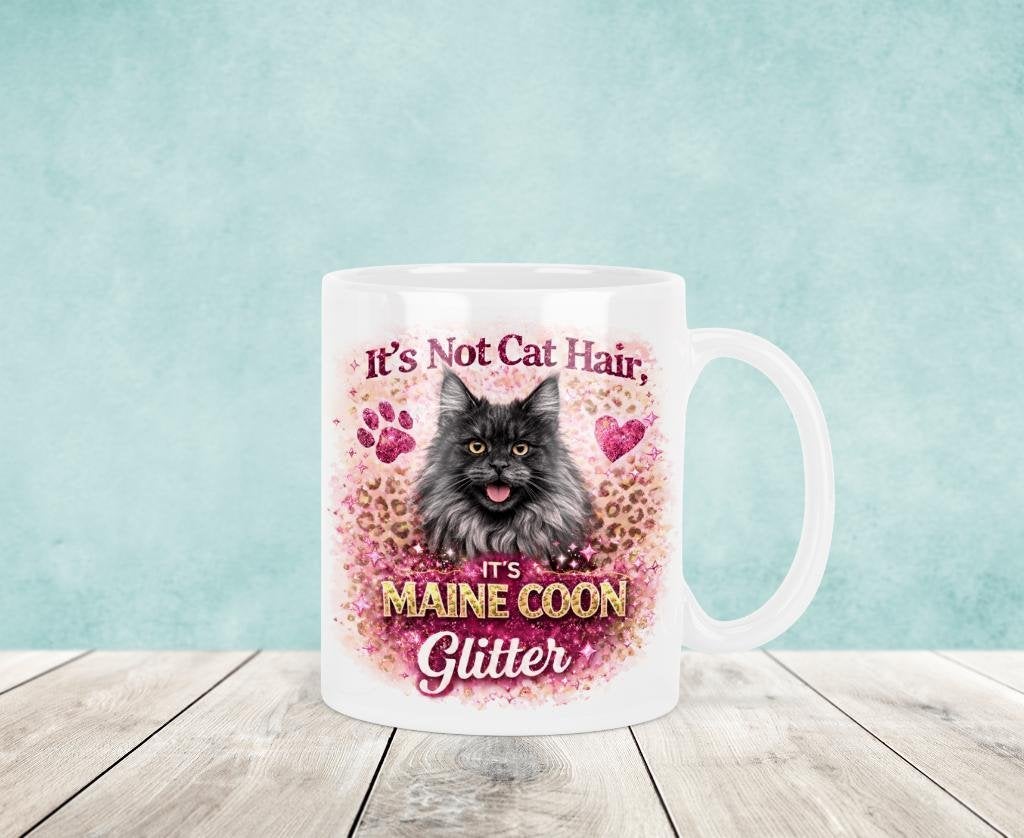 Maine Coon Glitter Mok, Verzenden, Keramiek, Nieuw, Overige stijlen