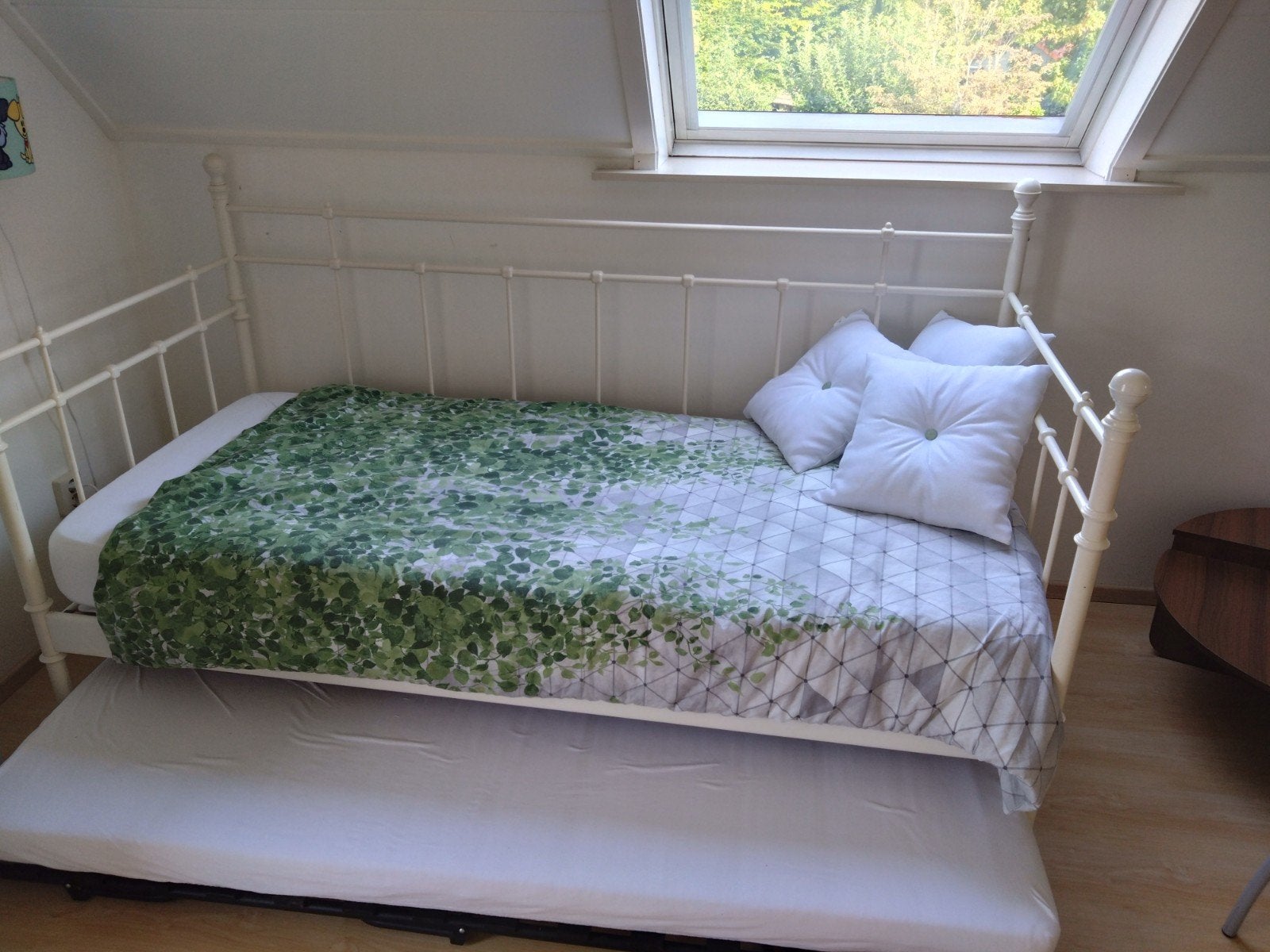 Eenpersoonsbed met onderschuifbed en matras, Huis en Inrichting, Ophalen, Gebruikt, 90 cm, Eenpersoons