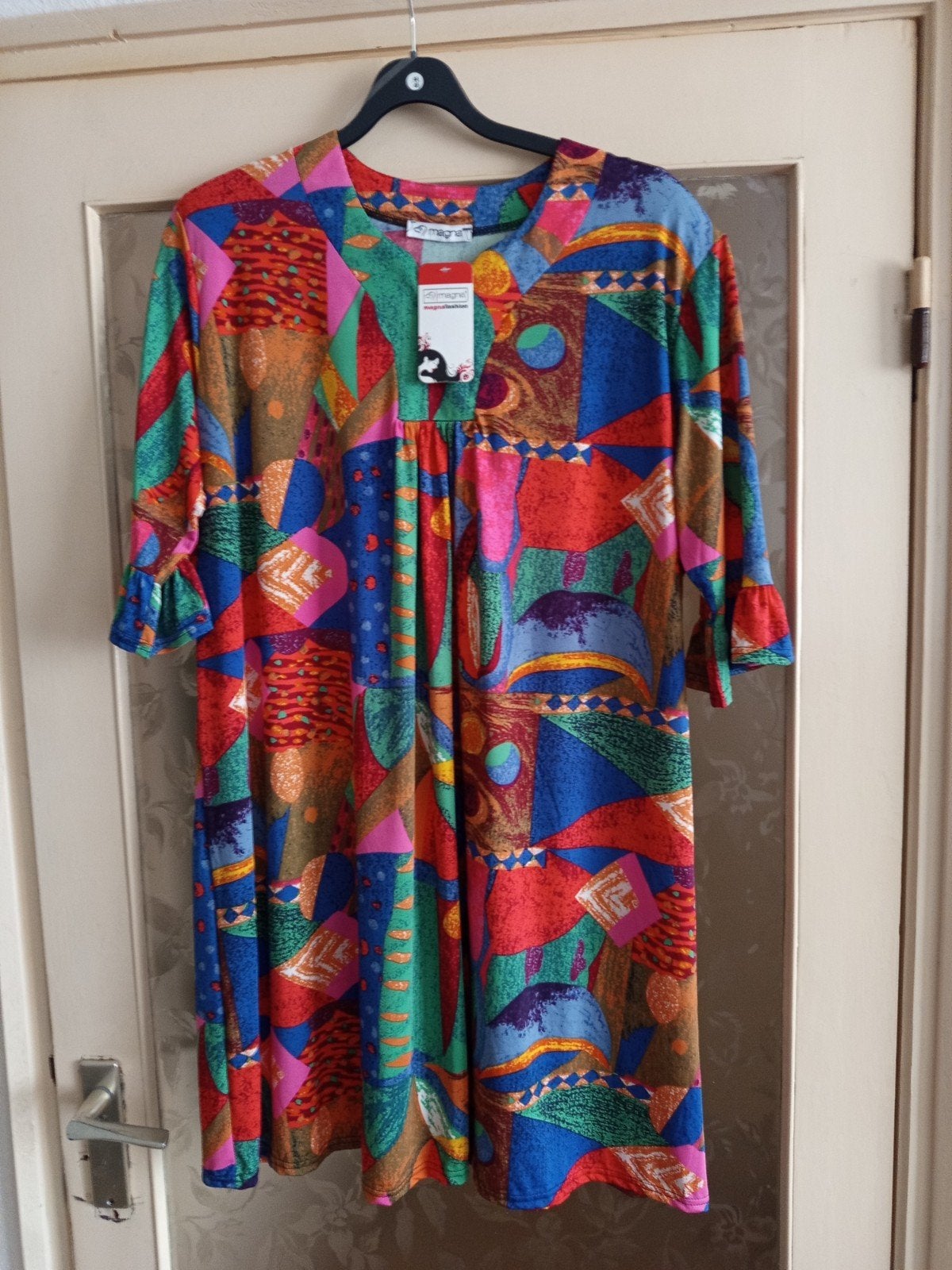 Magna Fashion kleurrijke jurk/tuniuek, maat 44/46, Ophalen of Verzenden, Nieuw, Jurk