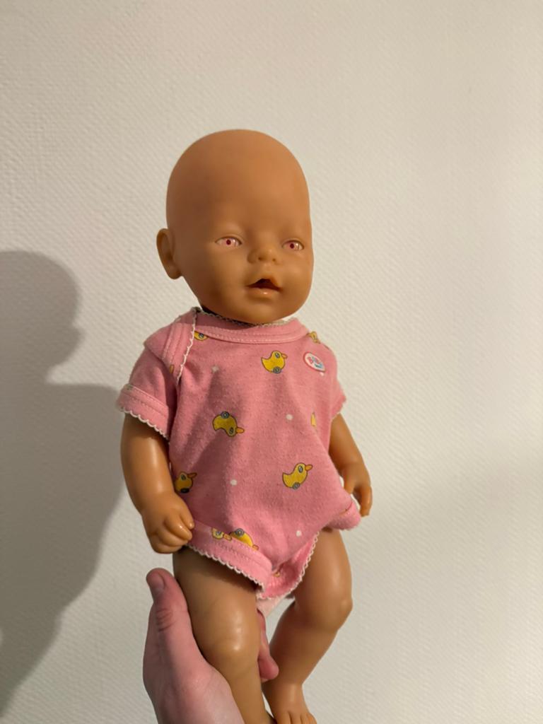 baby born vintage roze oogjes, Ophalen, Zo goed als nieuw, Babypop