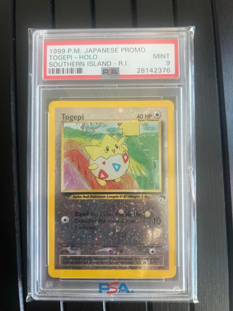 Togepi Southern Island PSA 9 - southern island Promo Holo, Ophalen of Verzenden, Zo goed als nieuw, Losse kaart, Foil