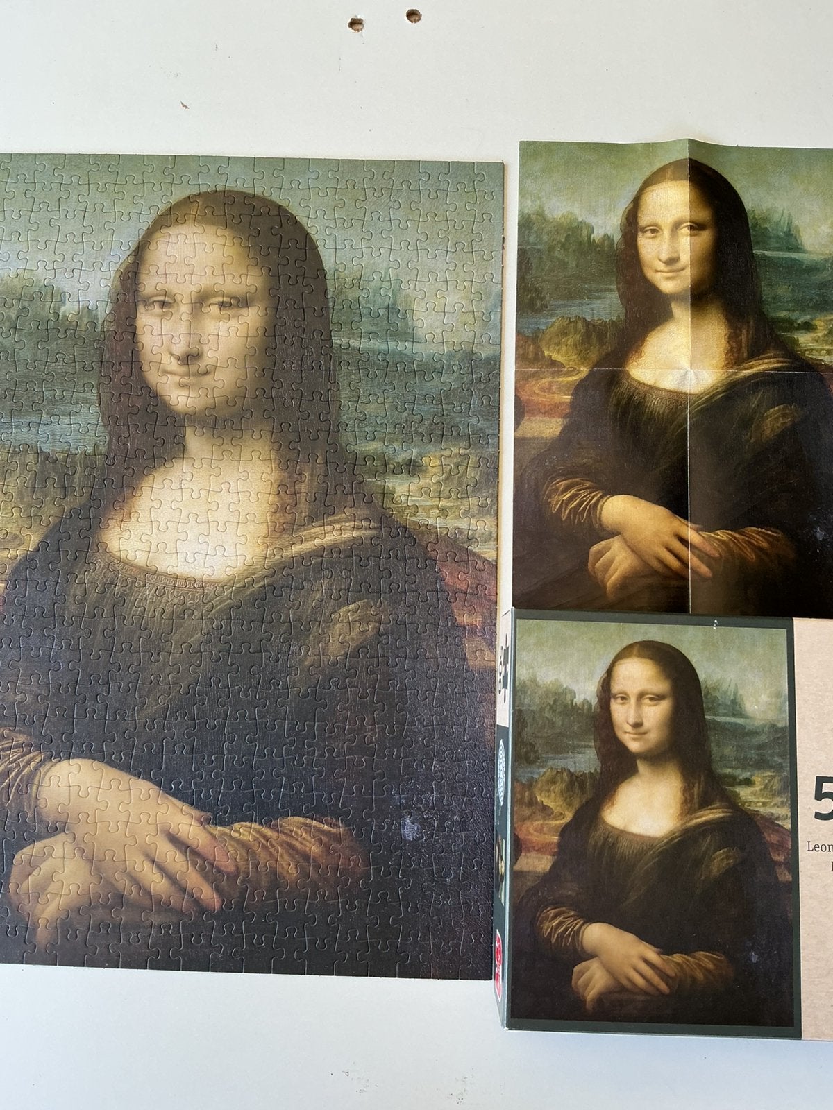 Jumbo puzzel Mona Lisa 500 stuks, Ophalen of Verzenden, 500 t/m 1500 stukjes, Zo goed als nieuw