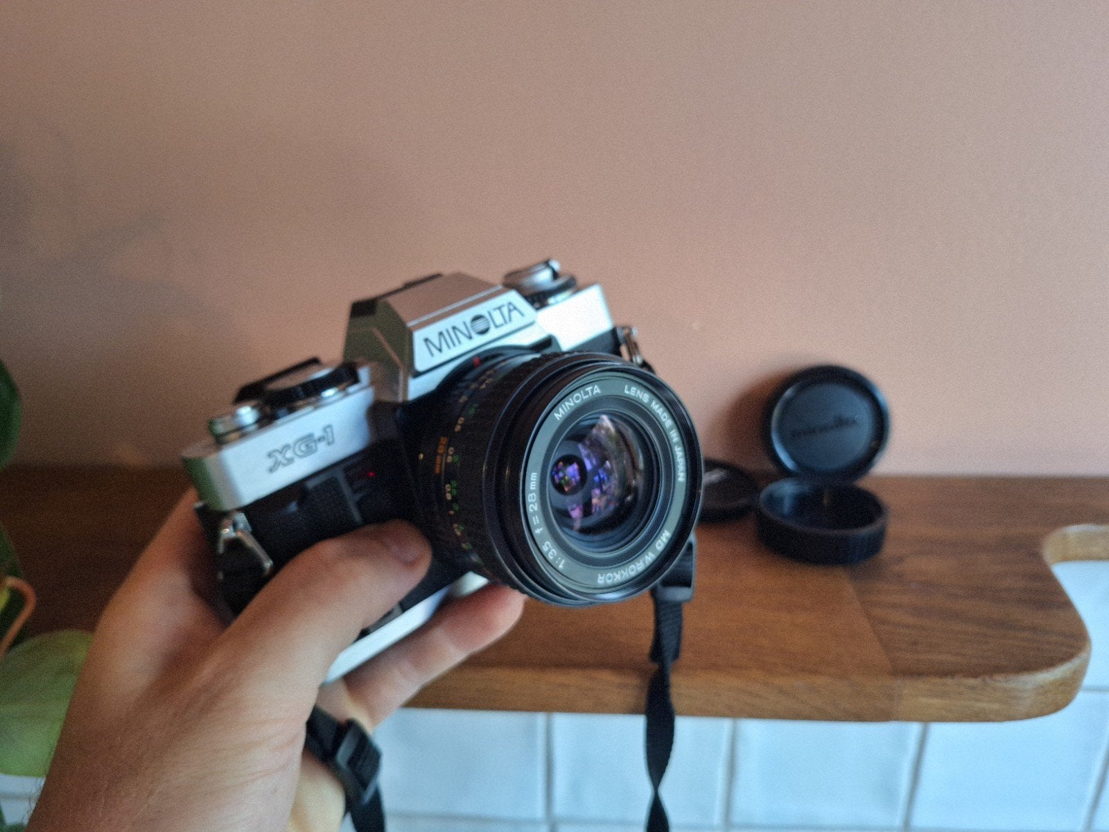 Minolta XG-1 met 28mm Minolta lens - analoge fotografie kit, Ophalen of Verzenden, Zo goed als nieuw, Spiegelreflex, Minolta