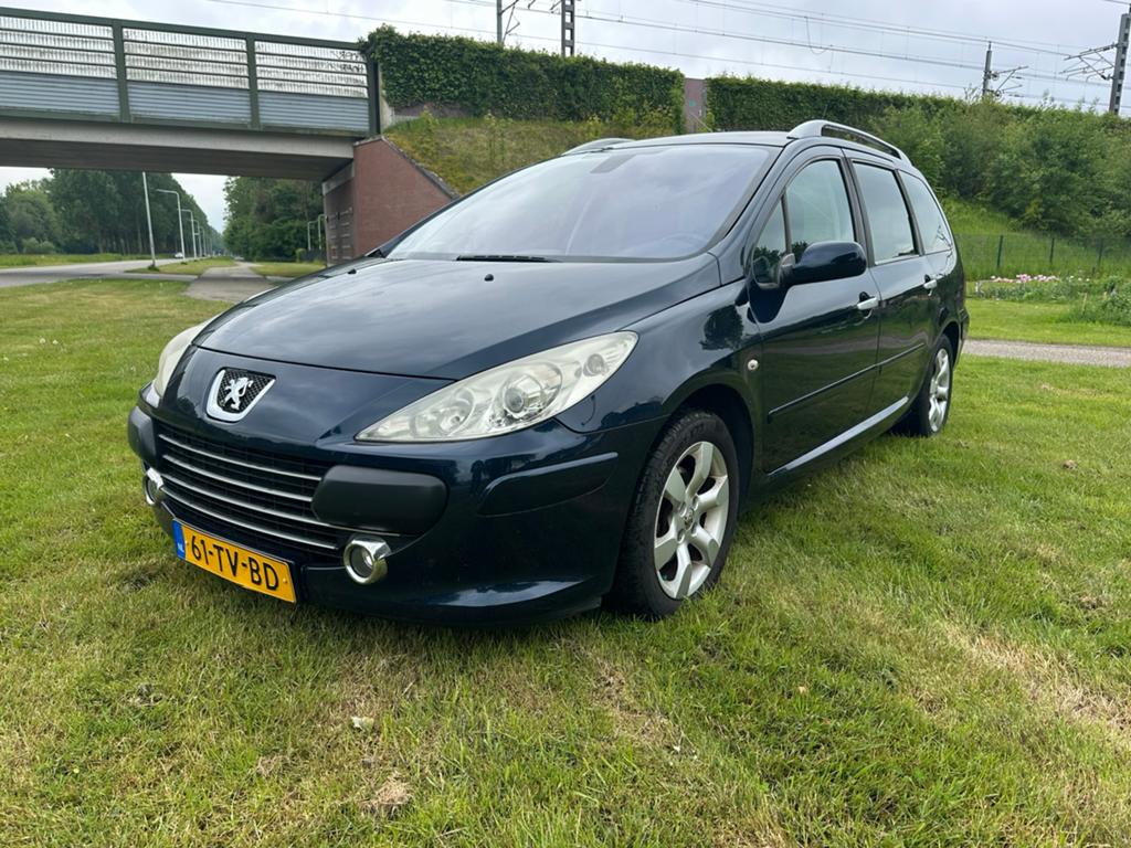 Peugeot 307 2.0 16V SW 2007  airco apk, Euro 5, 4 cilinders, Blauw, 7 stoelen